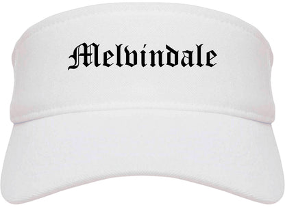 Melvindale Michigan MI Old English Mens Visor Cap Hat White