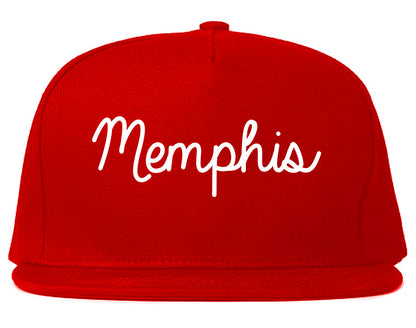Memphis Tennessee TN Script Mens Snapback Hat Red