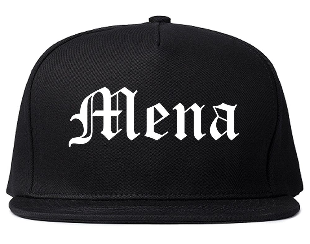 Mena Arkansas AR Old English Mens Snapback Hat Black