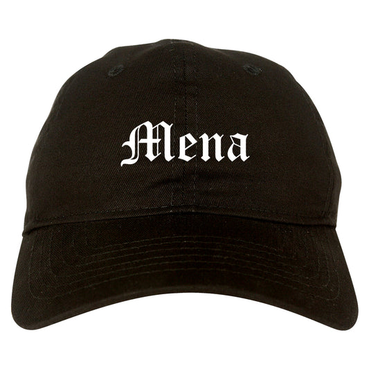 Mena Arkansas AR Old English Mens Dad Hat Baseball Cap Black