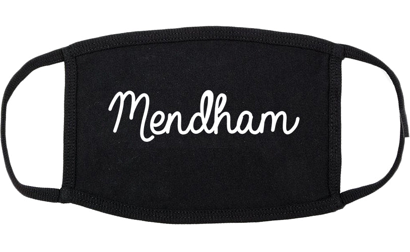 Mendham New Jersey NJ Script Cotton Face Mask Black
