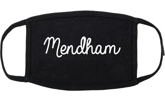 Mendham New Jersey NJ Script Cotton Face Mask Black