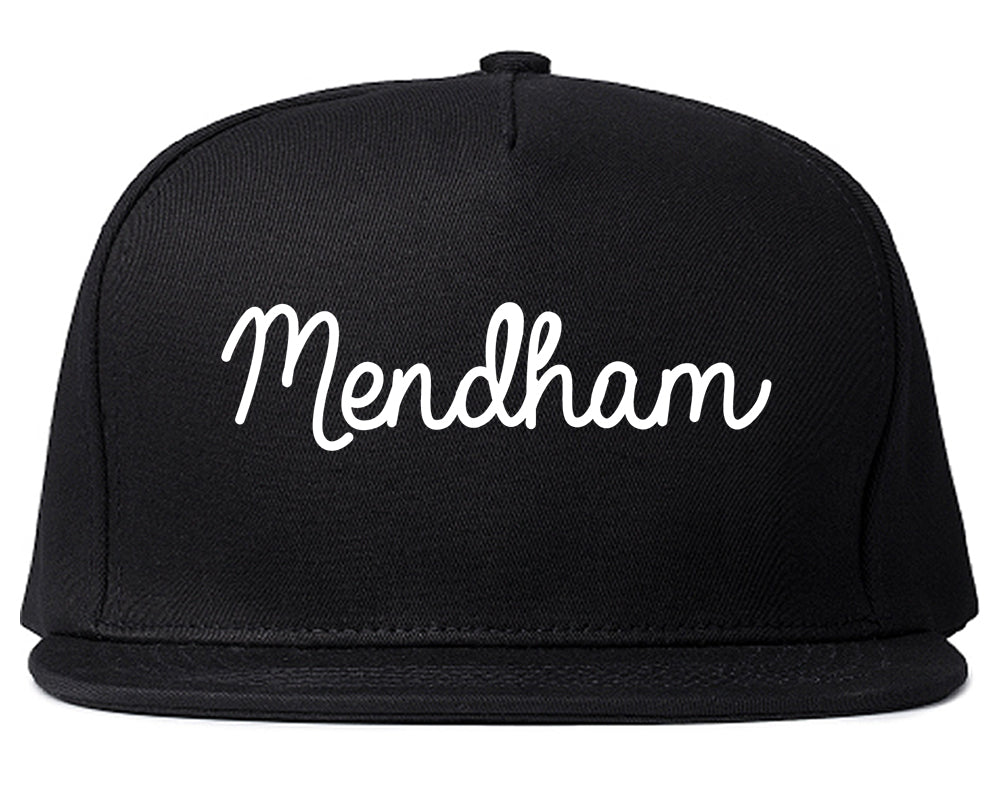 Mendham New Jersey NJ Script Mens Snapback Hat Black