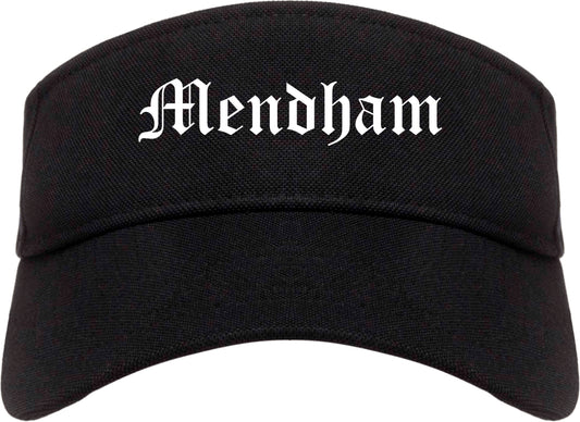 Mendham New Jersey NJ Old English Mens Visor Cap Hat Black