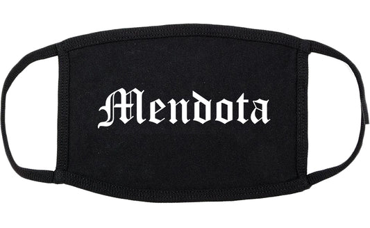 Mendota California CA Old English Cotton Face Mask Black