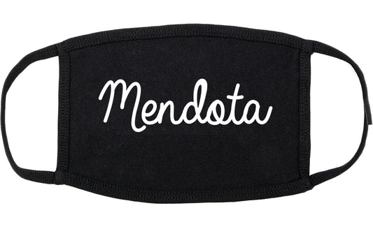 Mendota California CA Script Cotton Face Mask Black