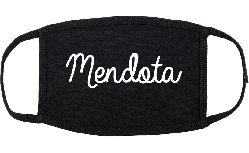 Mendota California CA Script Cotton Face Mask Black