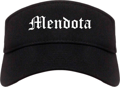 Mendota California CA Old English Mens Visor Cap Hat Black