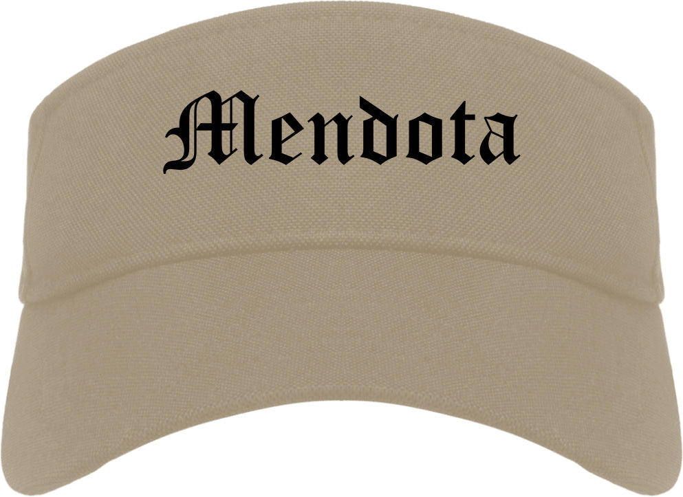 Mendota California CA Old English Mens Visor Cap Hat Khaki