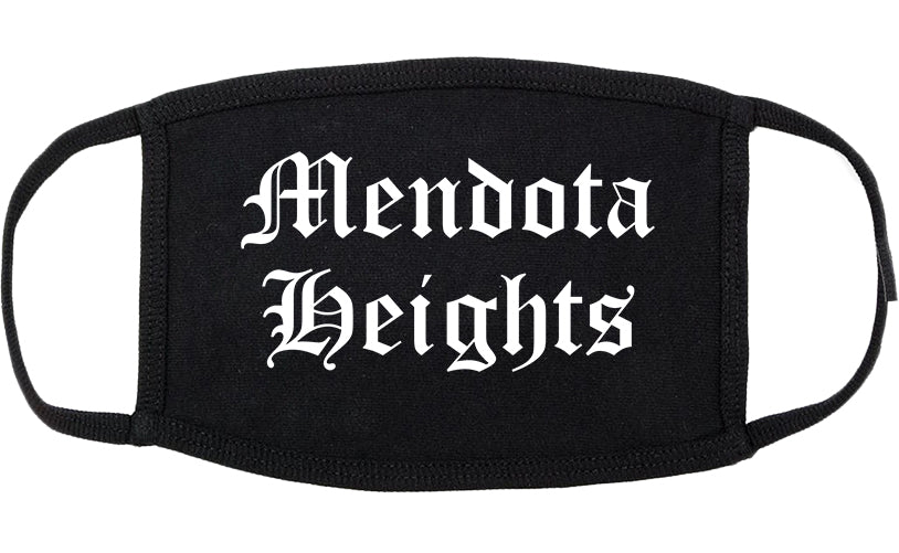 Mendota Heights Minnesota MN Old English Cotton Face Mask Black