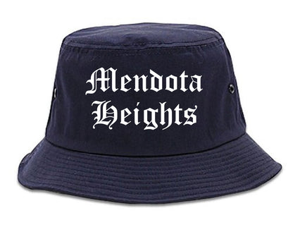 Mendota Heights Minnesota MN Old English Mens Bucket Hat Navy Blue