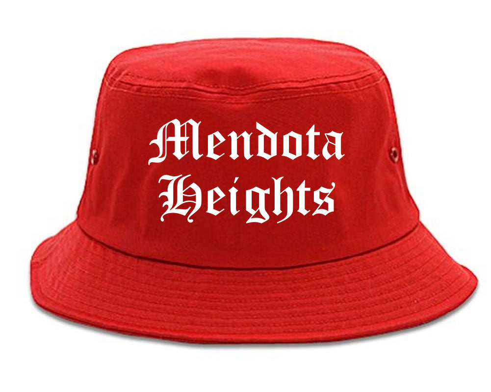Mendota Heights Minnesota MN Old English Mens Bucket Hat Red