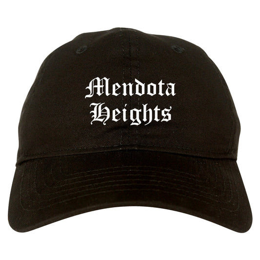 Mendota Heights Minnesota MN Old English Mens Dad Hat Baseball Cap Black