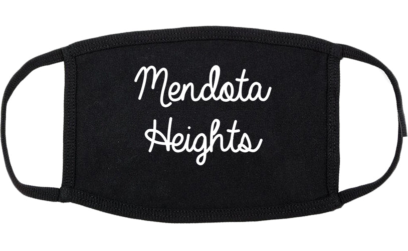 Mendota Heights Minnesota MN Script Cotton Face Mask Black