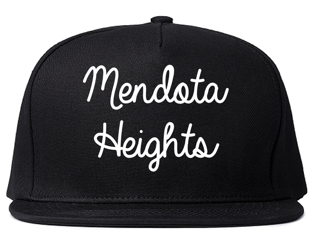 Mendota Heights Minnesota MN Script Mens Snapback Hat Black