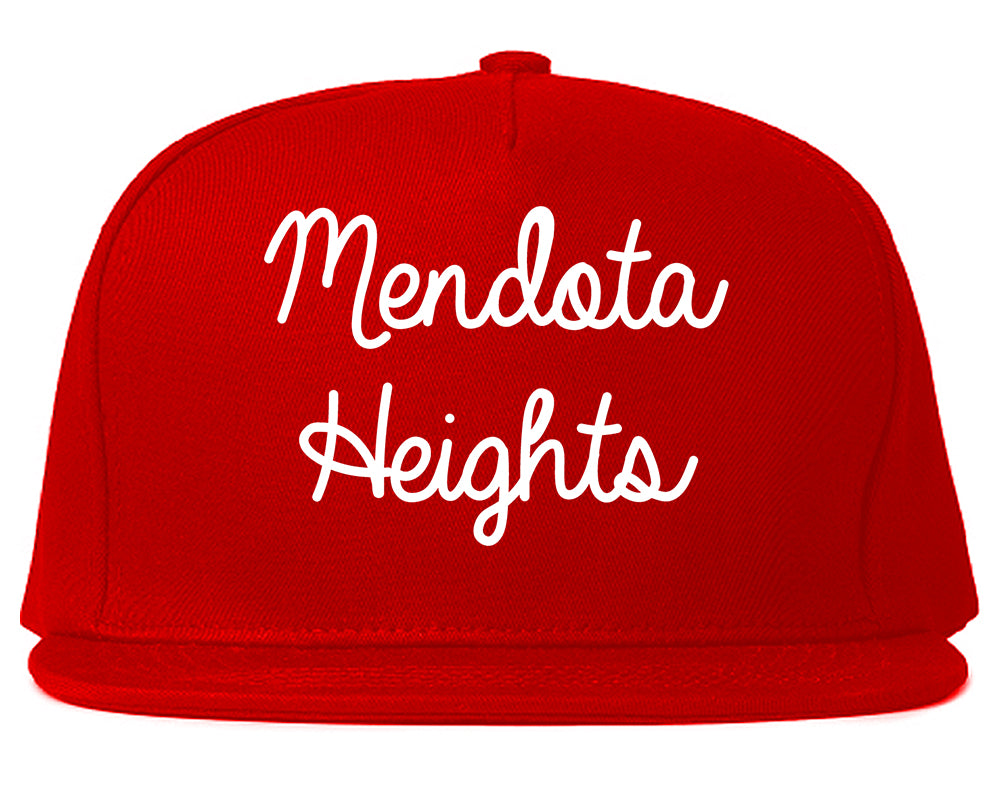 Mendota Heights Minnesota MN Script Mens Snapback Hat Red