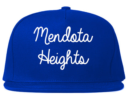 Mendota Heights Minnesota MN Script Mens Snapback Hat Royal Blue