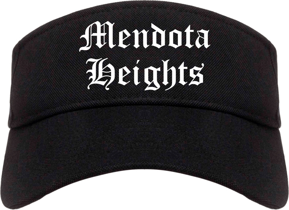 Mendota Heights Minnesota MN Old English Mens Visor Cap Hat Black