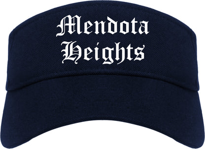 Mendota Heights Minnesota MN Old English Mens Visor Cap Hat Navy Blue