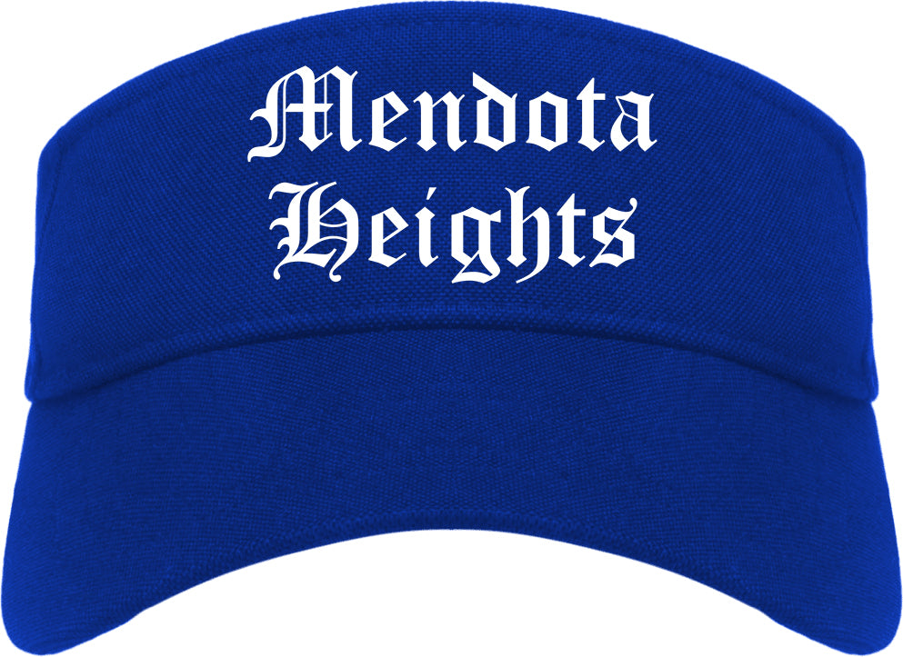 Mendota Heights Minnesota MN Old English Mens Visor Cap Hat Royal Blue