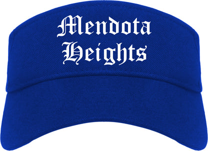 Mendota Heights Minnesota MN Old English Mens Visor Cap Hat Royal Blue