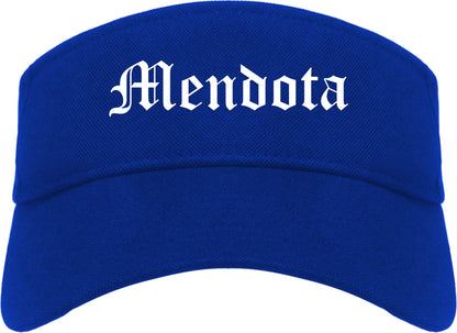 Mendota Illinois IL Old English Mens Visor Cap Hat Royal Blue