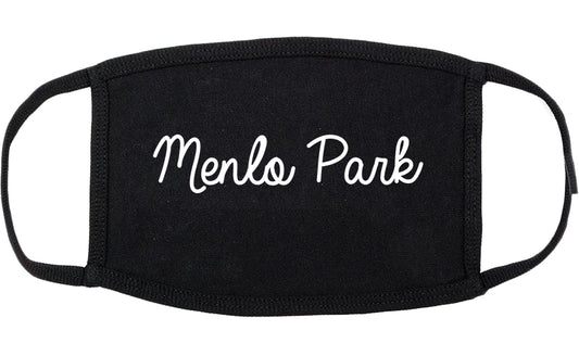 Menlo Park California CA Script Cotton Face Mask Black