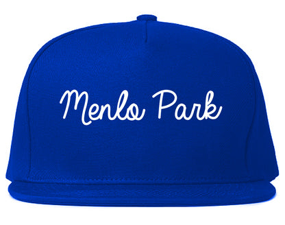 Menlo Park California CA Script Mens Snapback Hat Royal Blue