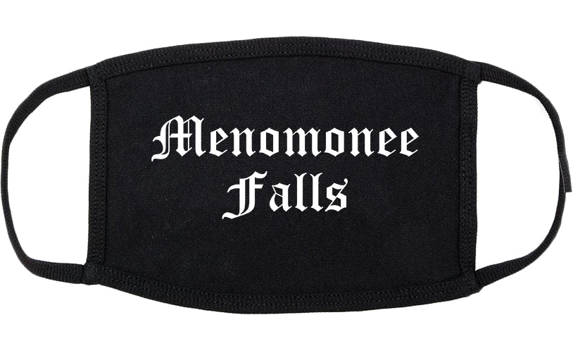 Menomonee Falls Wisconsin WI Old English Cotton Face Mask Black