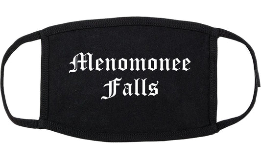 Menomonee Falls Wisconsin WI Old English Cotton Face Mask Black