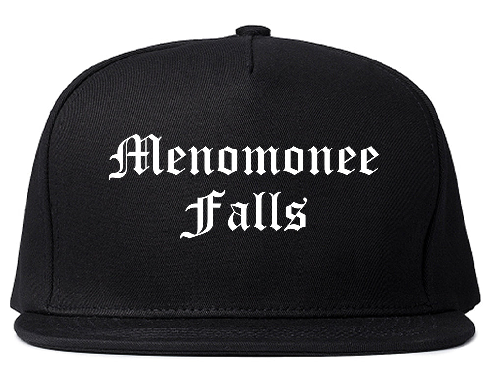 Menomonee Falls Wisconsin WI Old English Mens Snapback Hat Black