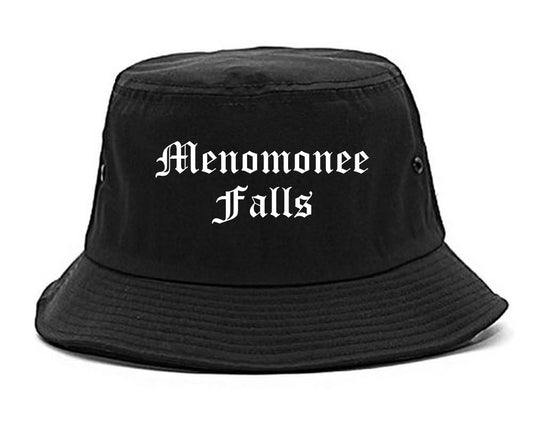 Menomonee Falls Wisconsin WI Old English Mens Bucket Hat Black