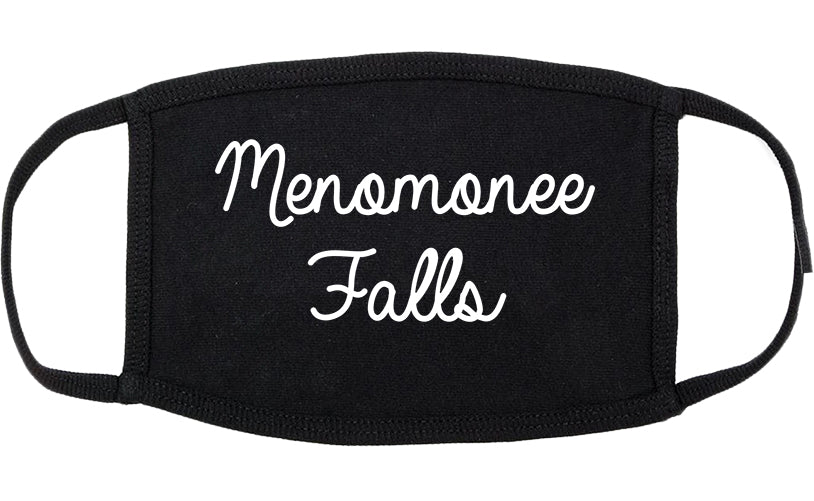 Menomonee Falls Wisconsin WI Script Cotton Face Mask Black