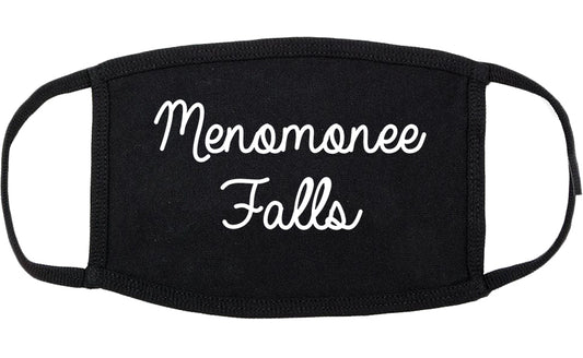 Menomonee Falls Wisconsin WI Script Cotton Face Mask Black