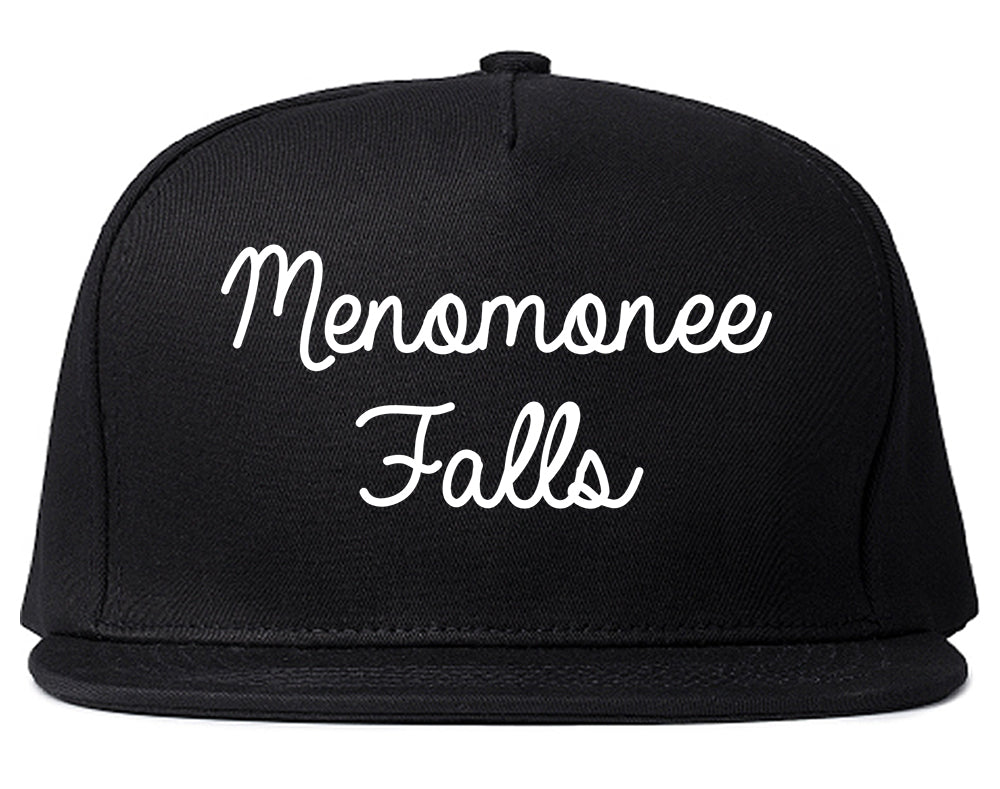 Menomonee Falls Wisconsin WI Script Mens Snapback Hat Black