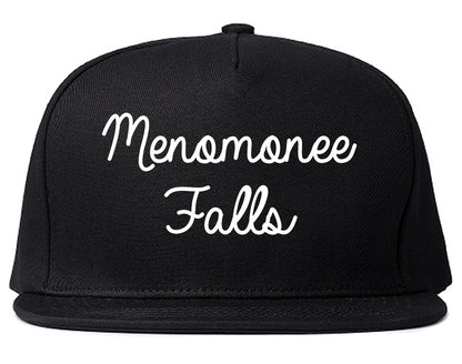 Menomonee Falls Wisconsin WI Script Mens Snapback Hat Black