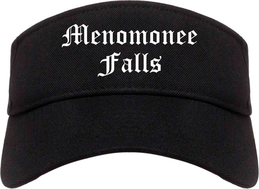 Menomonee Falls Wisconsin WI Old English Mens Visor Cap Hat Black