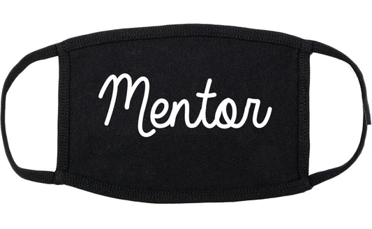 Mentor Ohio OH Script Cotton Face Mask Black