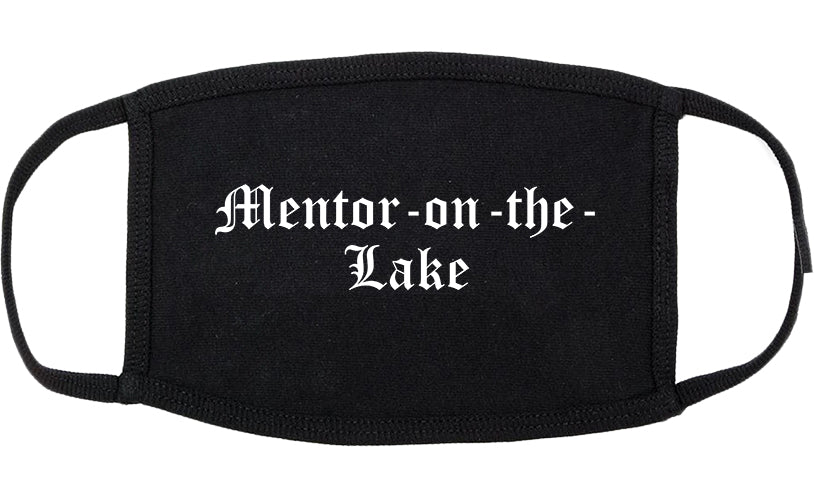 Mentor on the Lake Ohio OH Old English Cotton Face Mask Black