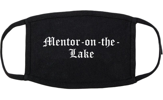 Mentor on the Lake Ohio OH Old English Cotton Face Mask Black