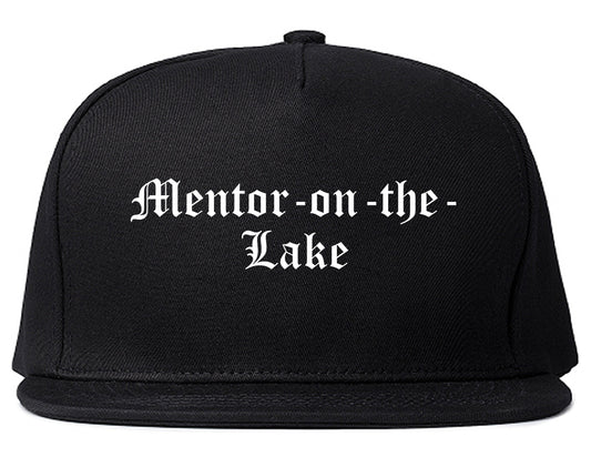 Mentor on the Lake Ohio OH Old English Mens Snapback Hat Black