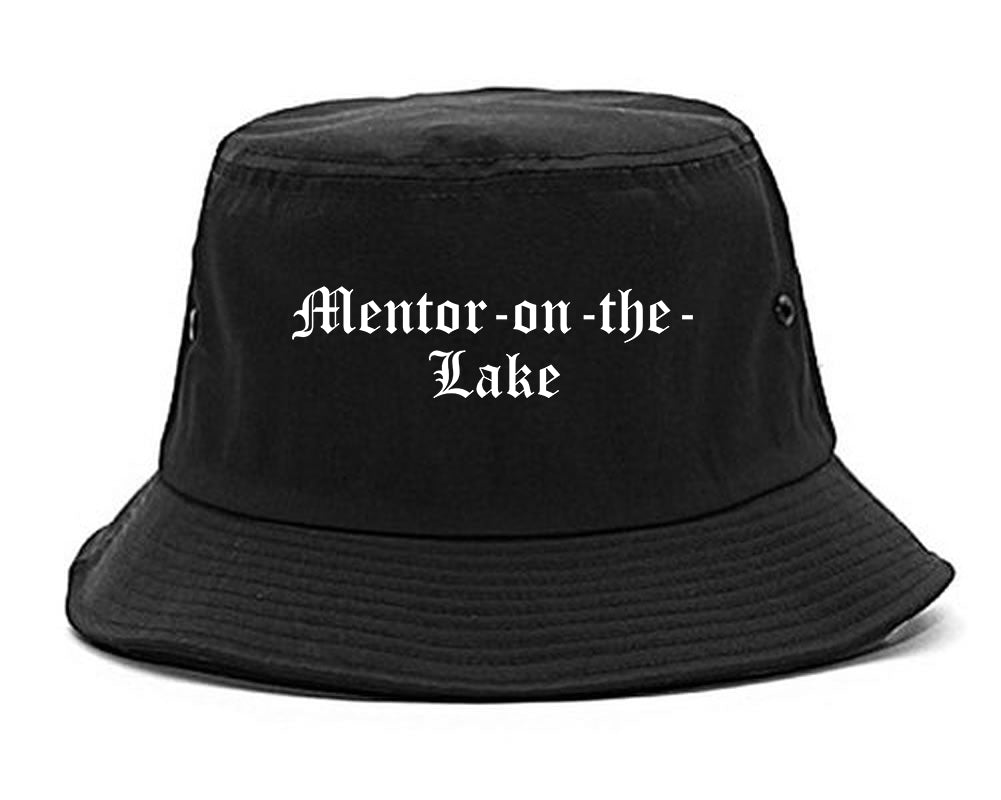 Mentor on the Lake Ohio OH Old English Mens Bucket Hat Black