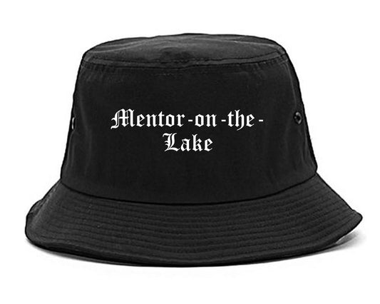 Mentor on the Lake Ohio OH Old English Mens Bucket Hat Black