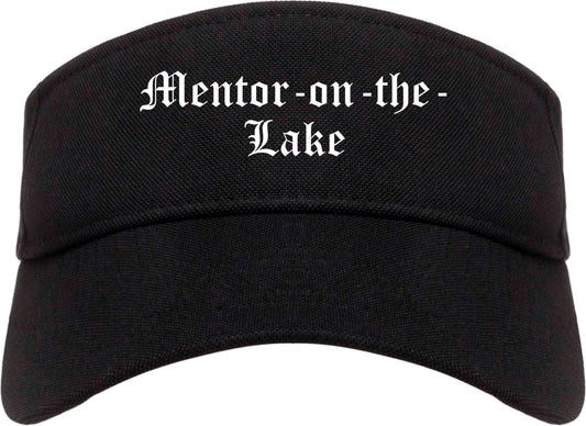 Mentor on the Lake Ohio OH Old English Mens Visor Cap Hat Black