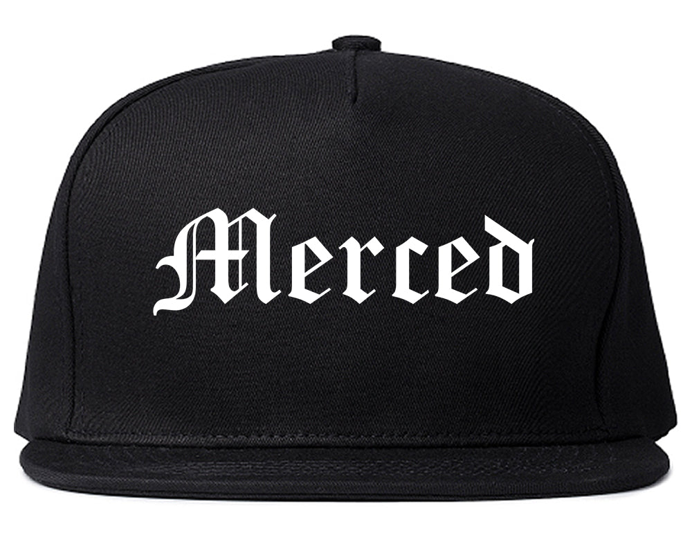 Merced California CA Old English Mens Snapback Hat Black