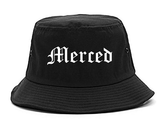 Merced California CA Old English Mens Bucket Hat Black