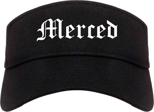 Merced California CA Old English Mens Visor Cap Hat Black