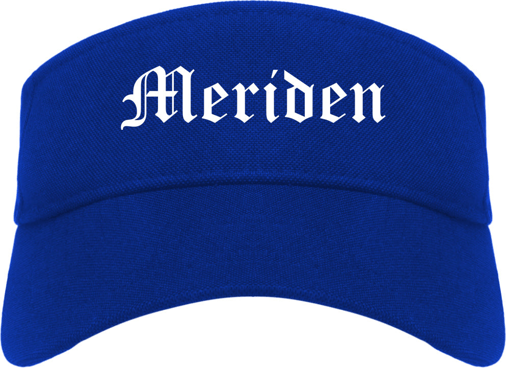 Meriden Connecticut CT Old English Mens Visor Cap Hat Royal Blue
