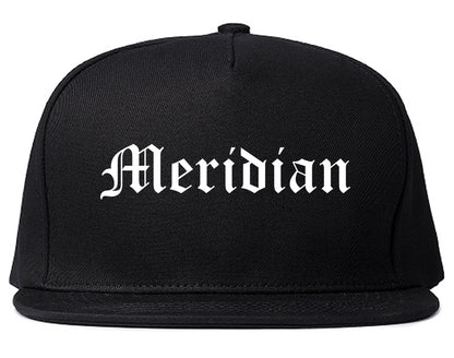 Meridian Idaho ID Old English Mens Snapback Hat Black