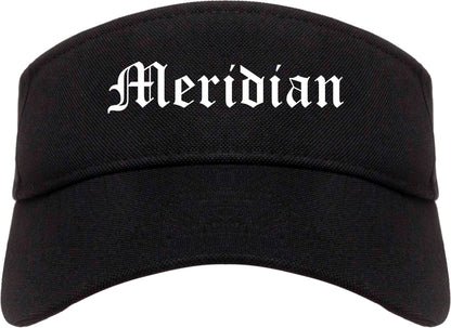 Meridian Idaho ID Old English Mens Visor Cap Hat Black